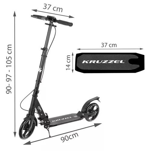 Kruzzel hyperion b 550 elektrisk skoter: hopfällbar, abec-9-lager, stora gummihjul för bekväma stadsturer