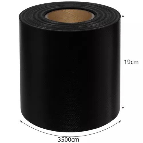 Premium 630g/m2 svart stängselband med clips – UV-beständig och hållbar för panelstängsel och räcken – 19cm x 35m