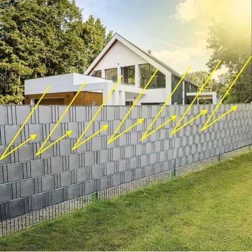 Kraftig pvc-stängseltejp 450g/m2 – UV-beständig trädgårdsskyddspanel med clips (19x35m, grå)