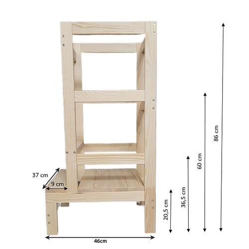 Justerbart kökshjälpställ för barn – säkert barnkocktorn i trä för matlagning och lek (åldrar 2+, upp till 50 kg)