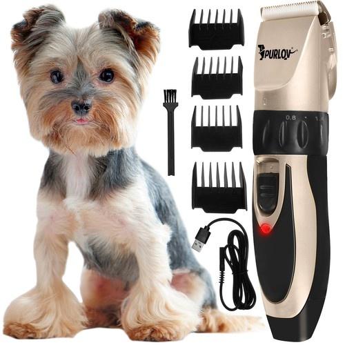 Purlov 24089 Dog Griper Hund Clipper Kit – tyst, smärtfri skötsel med justerbara blad och 4 kammar