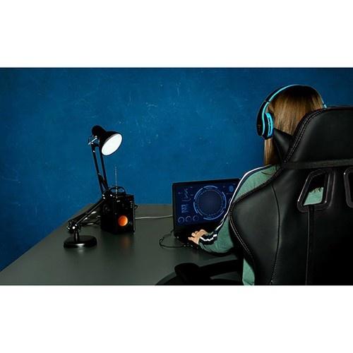 Dunmoon gaming stol – svart, ergonomisk design m/silikonhjul och fotstöd