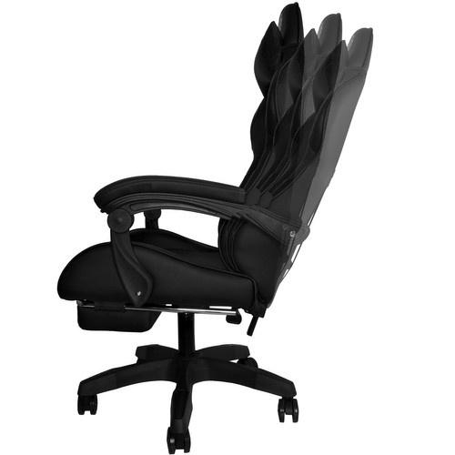 Dunmoon gaming stol – svart, ergonomisk design m/silikonhjul och fotstöd