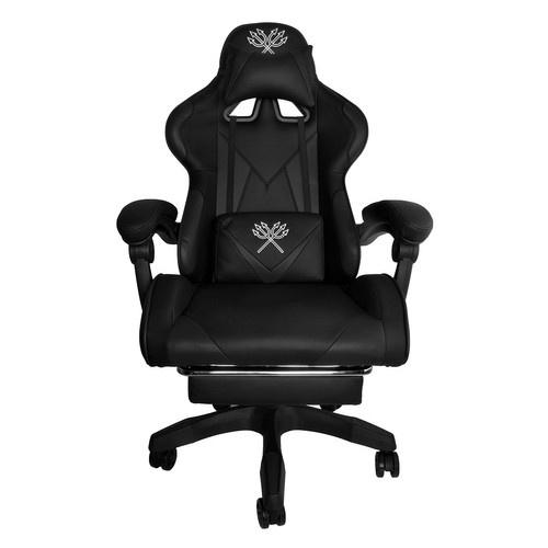 Dunmoon gaming stol – svart, ergonomisk design m/silikonhjul och fotstöd