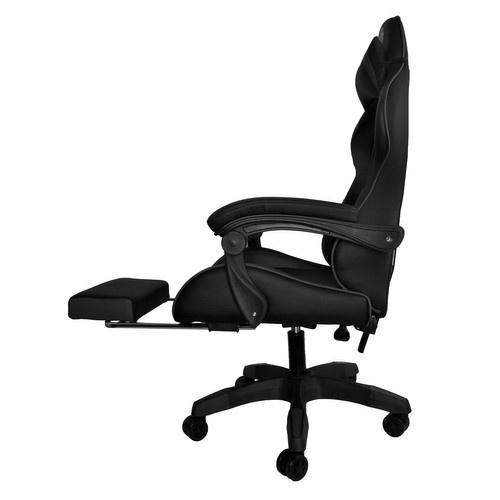 Dunmoon gaming stol – svart, ergonomisk design m/silikonhjul och fotstöd