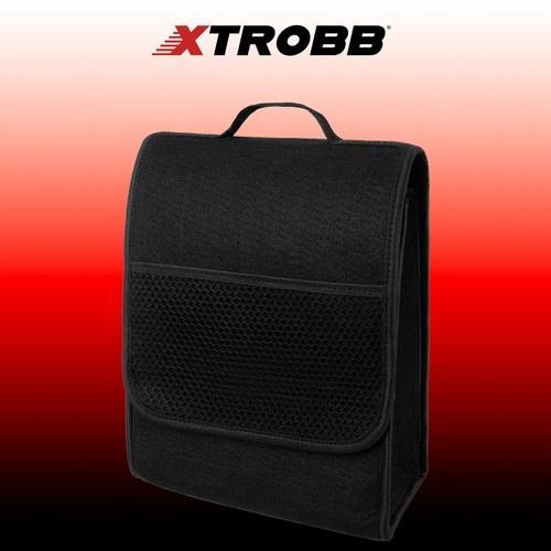 Xtrobb trunk organizer filt lastförvaring med fickor och handtag – 12l svart