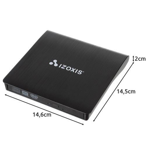 Izoxis 24351 extern usb 3.0 cd/dvd-brännare – spela och spela in med snabb 24x läshastighet