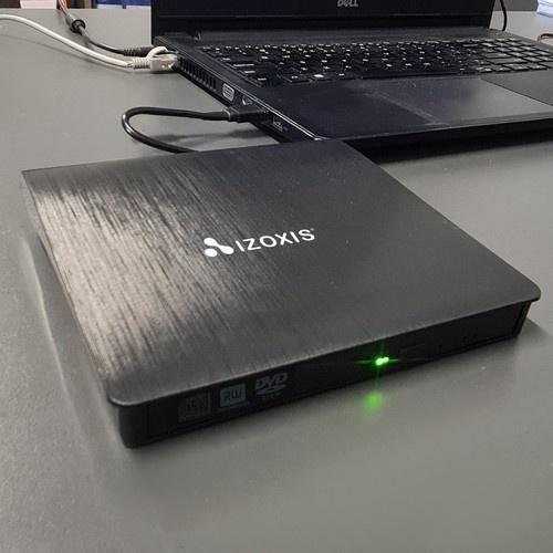 Izoxis 24351 extern usb 3.0 cd/dvd-brännare – spela och spela in med snabb 24x läshastighet