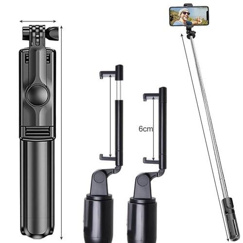 Izoxis 518 selfie stick-stativ med bluetooth-fjärrkontroll – 2-i-1 utdragbar monopod för foton och videor (upp till 60 cm) svart