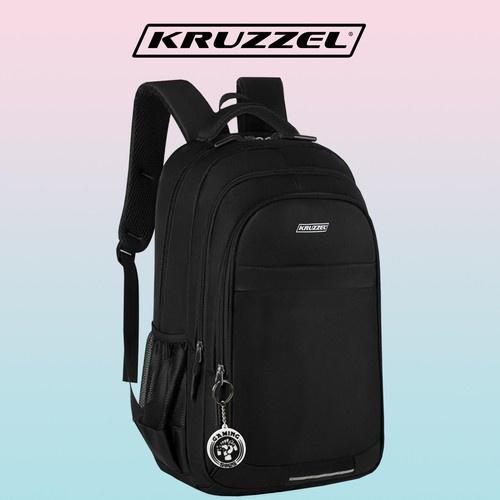 Kruzzel 45l svart ryggsäck – slitstarkt oxford-tyg, ergonomisk design, laptop- och vattenflaskfickor