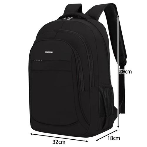 Trizand 38l svart ryggsäck – slitstarkt oxfordmaterial, ergonomisk design, laptopfack och vattenflaskfickor