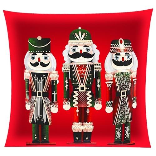 Jul nötknäppare plysch örngott – mjuk sammet 40x40cm set (röd/grön/vit/svart)