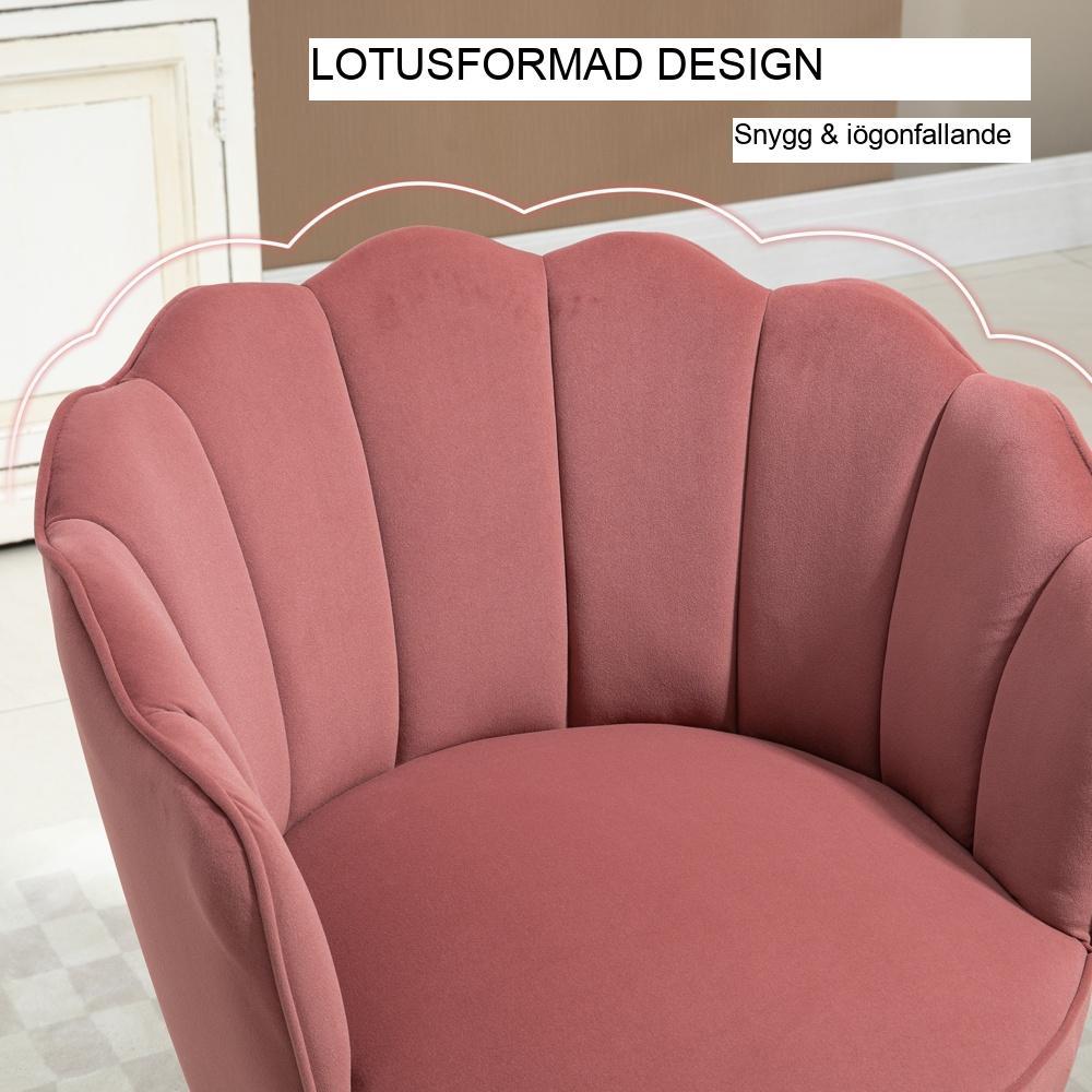 Rosa Lotus Accent Chair – Sammetsklädd, snygg vardagsrumsmöbler