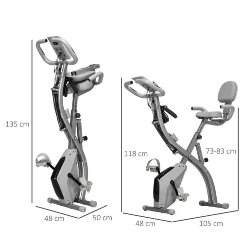 Home Trainer X-Bike 2-i-1 med LCD-skärm, magnetiskt motstånd, hopfällbar