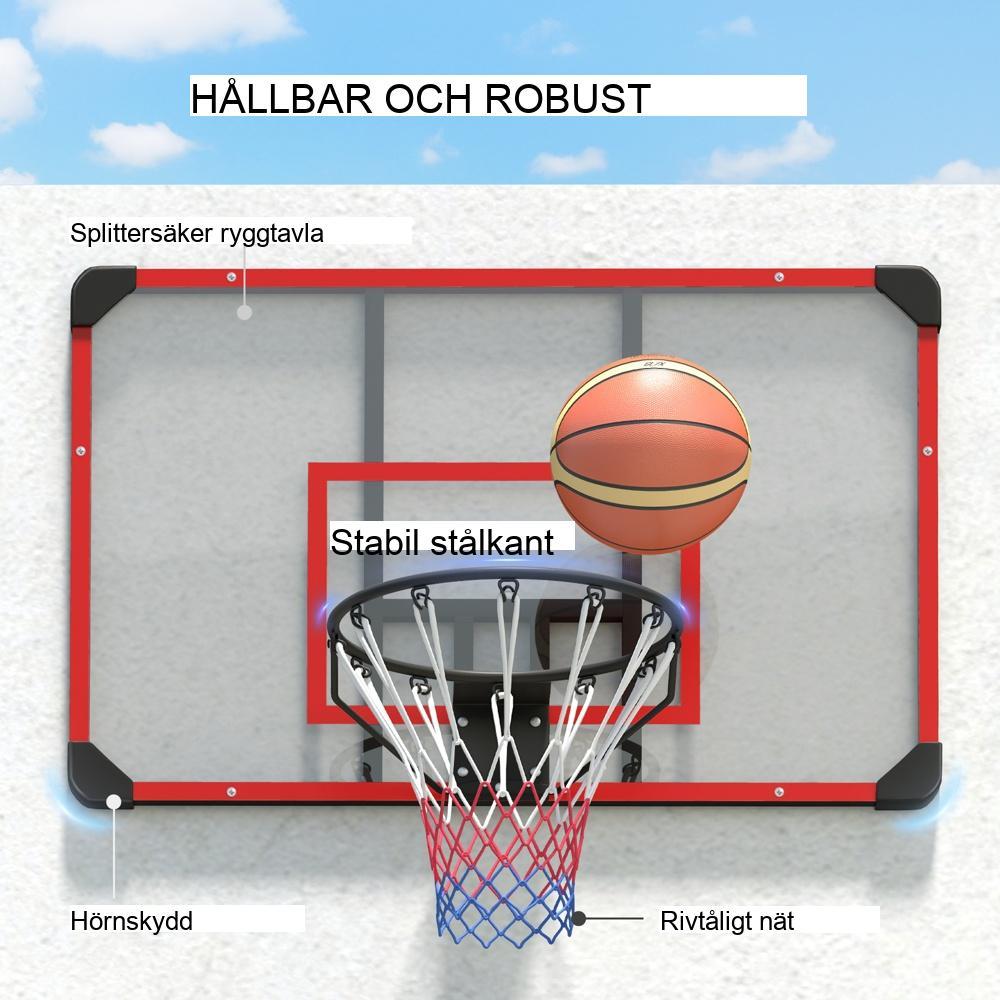 Justerbar höjd Basketbåge i rött stål för inomhusbruk utomhus