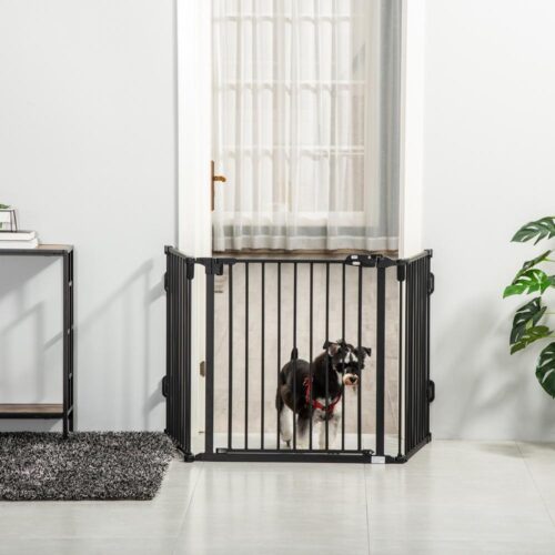 Automatisk Pet Gate | Justerbar och hopfällbar, 3 paneler, säker lekhage