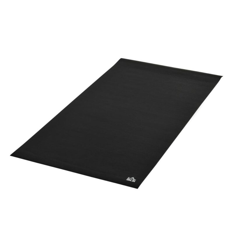 Svart PVC träningsmatta – Reducering av ljud och vibrationer, skyddar golv (180x90cm)