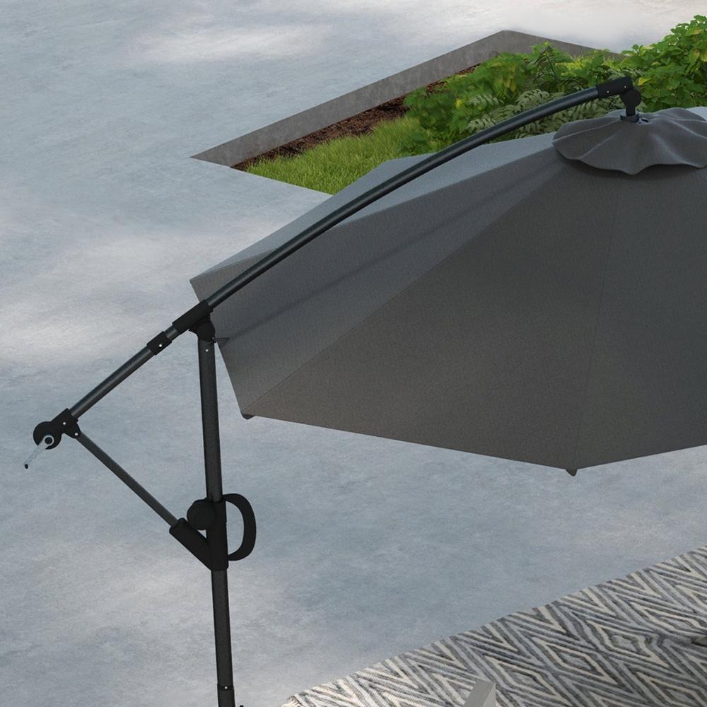 Cantilever Patio Paraply 3M med vev, tiltbar, ventilerad och tvärbas