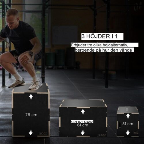 3-i-1 Plyo Box för Crossfit-träning – Justerbar Jump Box med handtag