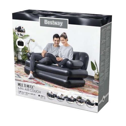 Bestway uppblåsbar bäddsoffa – 5-i-1 soffa, dubbelsäng och dagbädd