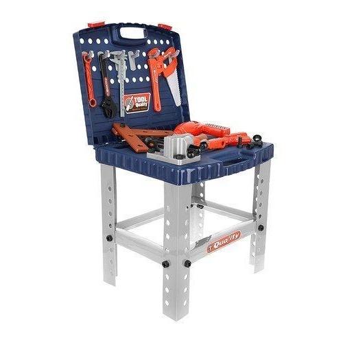 Folding Kids Workshop Tool Set: 67st lekredskap och borr, Toy Workbench 3+