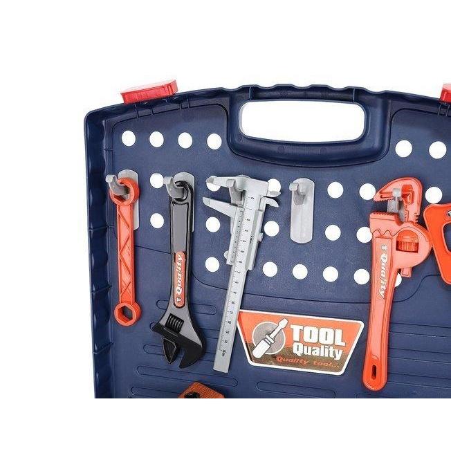 Folding Kids Workshop Tool Set: 67st lekredskap och borr, Toy Workbench 3+