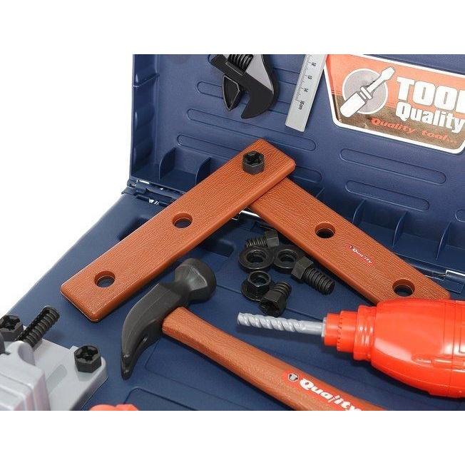 Folding Kids Workshop Tool Set: 67st lekredskap och borr, Toy Workbench 3+