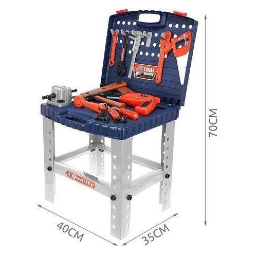 Folding Kids Workshop Tool Set: 67st lekredskap och borr, Toy Workbench 3+