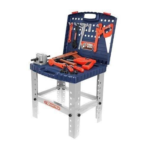 Folding Kids Workshop Tool Set: 67st lekredskap och borr, Toy Workbench 3+