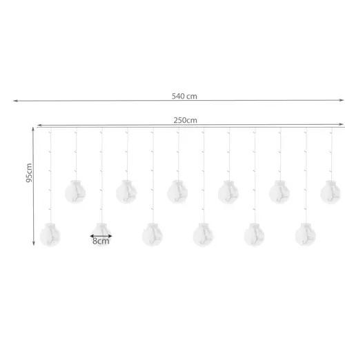 108 LED flerfärgad kulljusridå med fjärrkontroll och timer