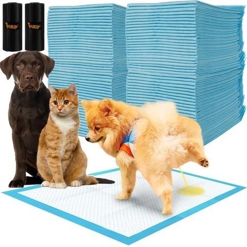 Extra absorberande husdjursskydd 60×40 cm (100 Count) med hundbajspåsar