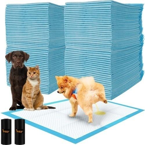 Purlov Absorberande hygienskydd för hund och katt, 60x90cm, 100ct med hundbajspåsar