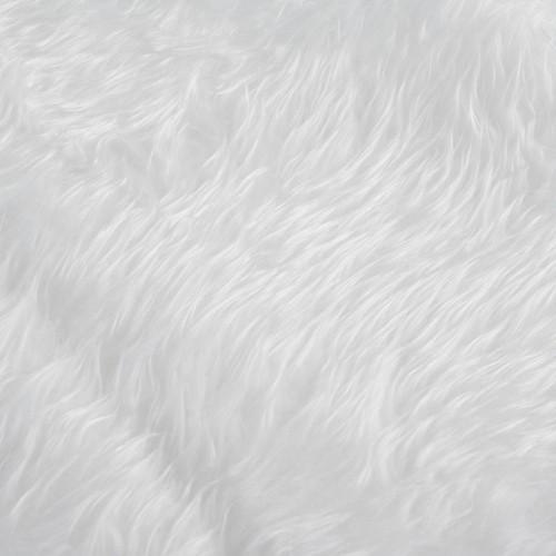 Vit fluffig 90cm julgransmatta – festlig dekor