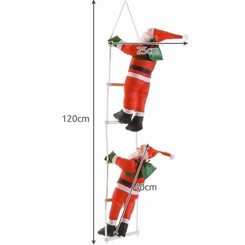 Två tomtar klätterstegar Juldekoration 120cm