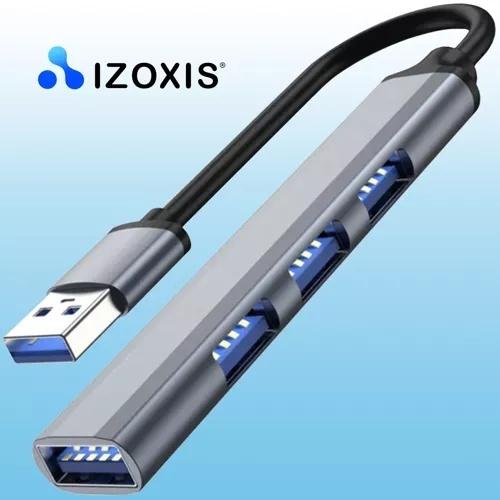 Izoxis 4-portars USB-hubb – 1×3.0, 3×2.0 – Bärbar aluminium