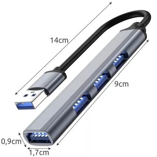 Izoxis 4-portars USB-hubb – 1×3.0, 3×2.0 – Bärbar aluminium