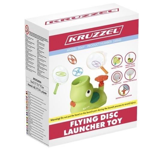 Kruzzel Disc Launcher – Flygande leksak, inkluderar skivor, nät och skyddsglasögon