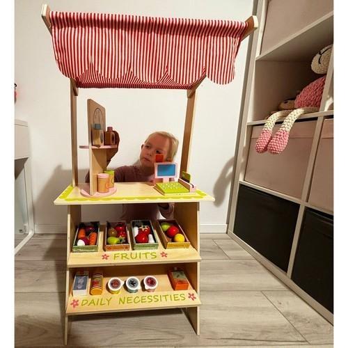 Wooden Kids Supermarket Lekset med kassaapparat och tillbehör