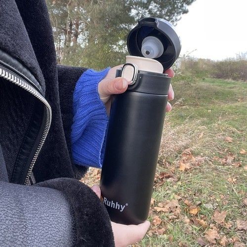 RUHHY LED Temperaturmugg – Läcksäker termos för varma och kalla drycker 420ml