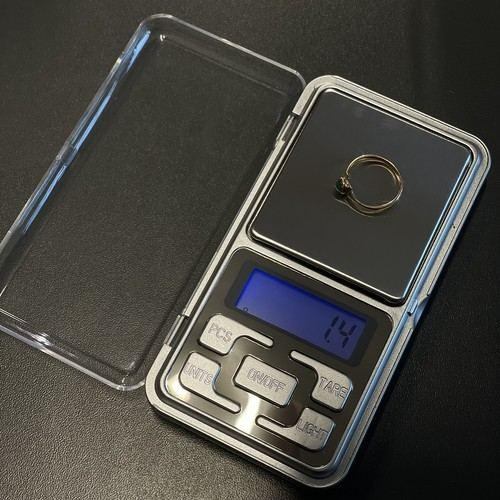 Ruhhy Pocket Jewelry Scale, 500g/0,1g noggrannhet, bakgrundsbelyst display