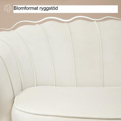 Cream Velvet 2-sits soffa – retrostil, bekväma sittplatser