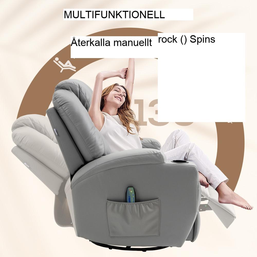 Massagestol vilstol med 8 vibrationspunkter, 5 lägen och justerbar lutning