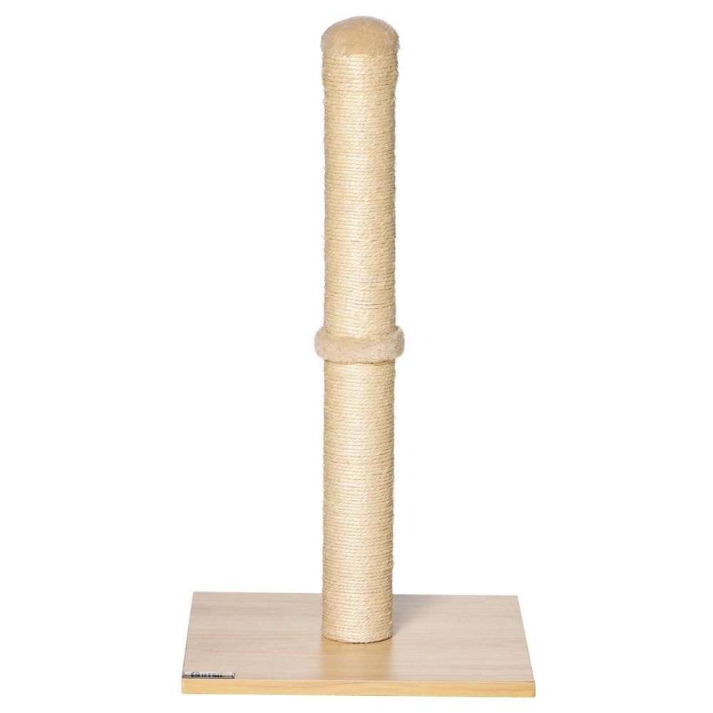 Sisal Cat Skrapstolpe Beige Ek 60cm Stall med Spånskiva Kula