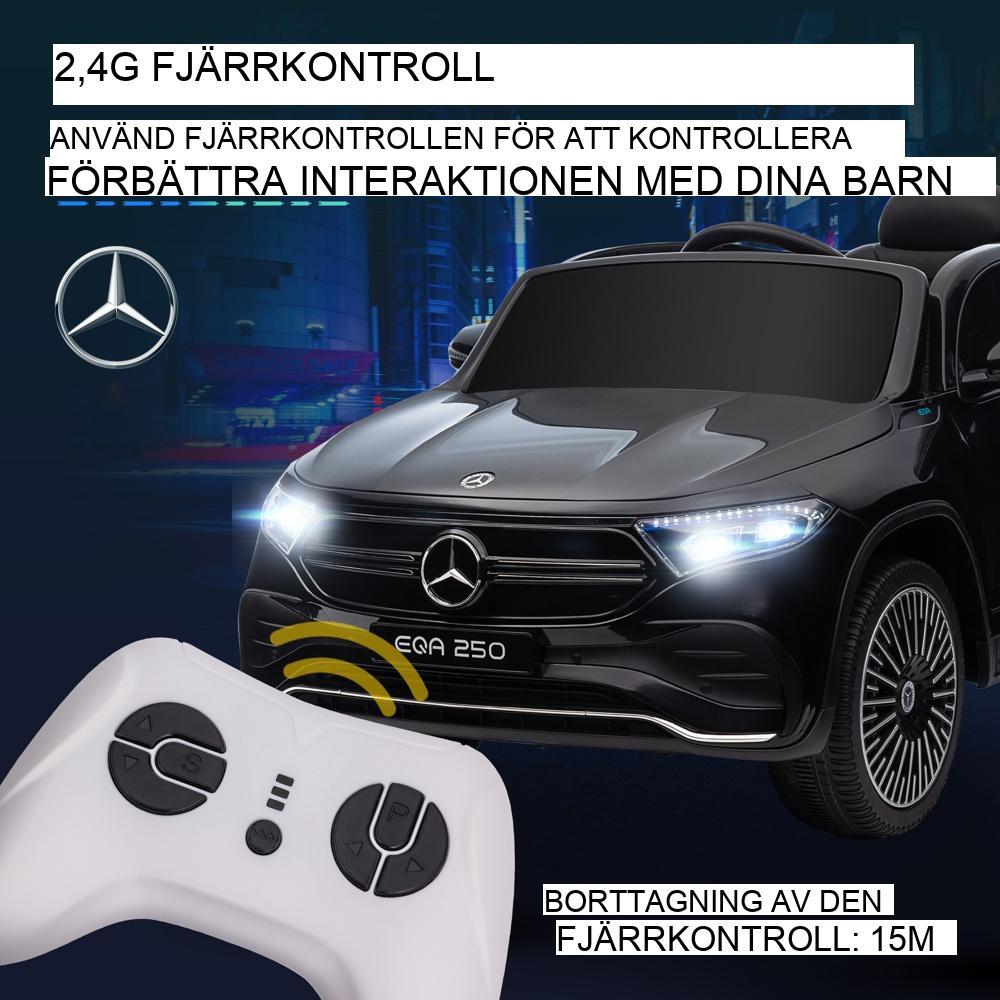 Licensierad Mercedes-Benz EQA Kids Elbil, Fjärrkontroll, MP3-spelare, Strålkastare, Ålder 3-8