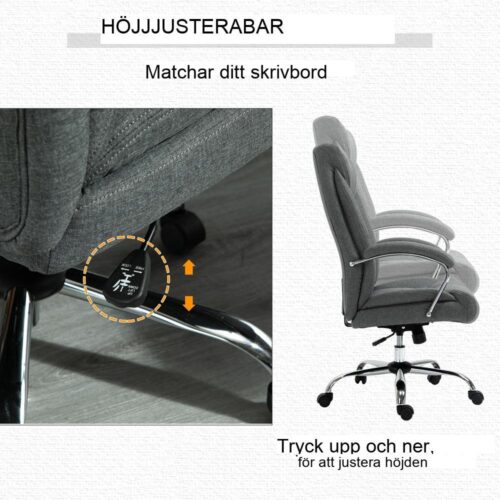 Ergonomisk höjdjusterbar gungkontorsstol i grått