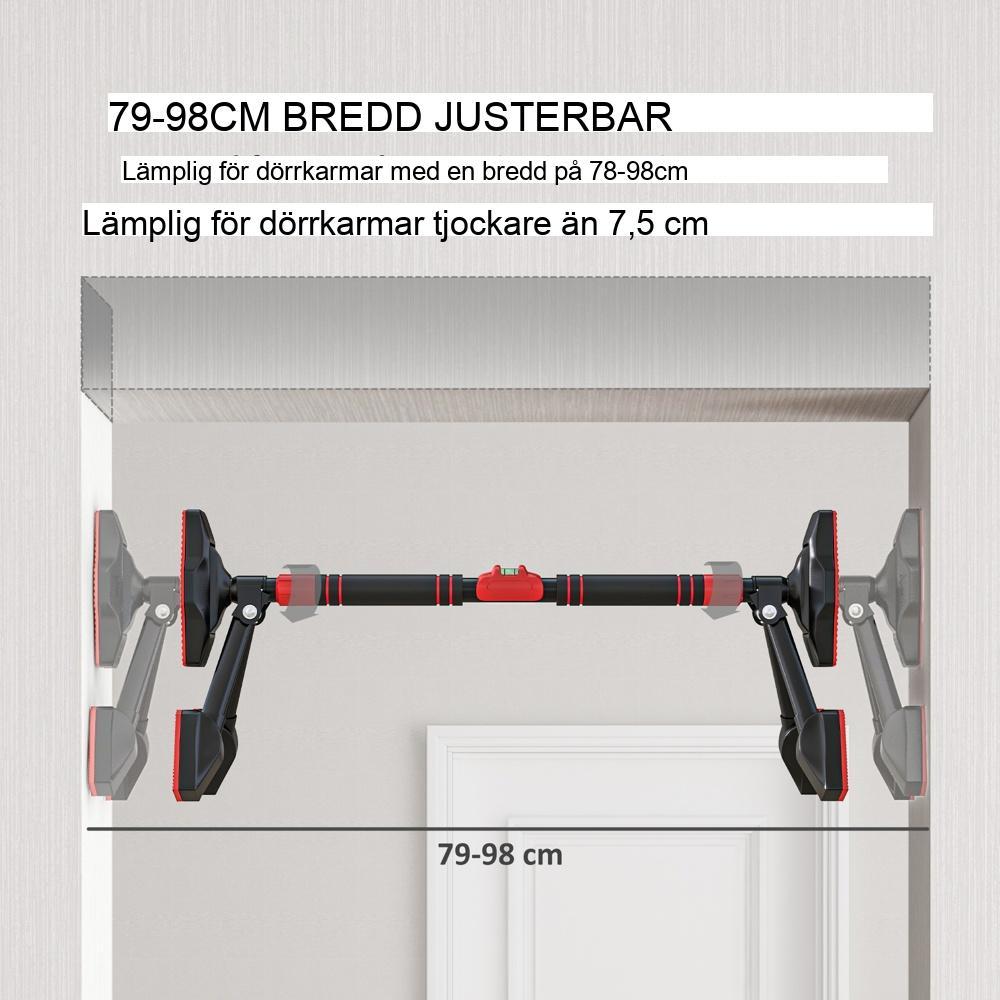 Justerbar dörröppningsstång, rymmer 225 kg, med nivåmätare och triangulärt stöd