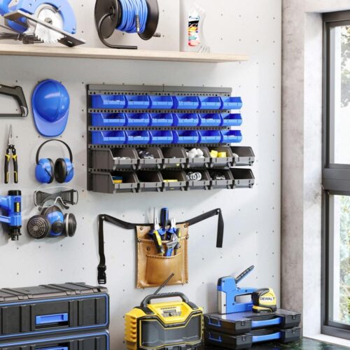 Heavy Duty Garage Storage Organizer med 30 lådor – Blå