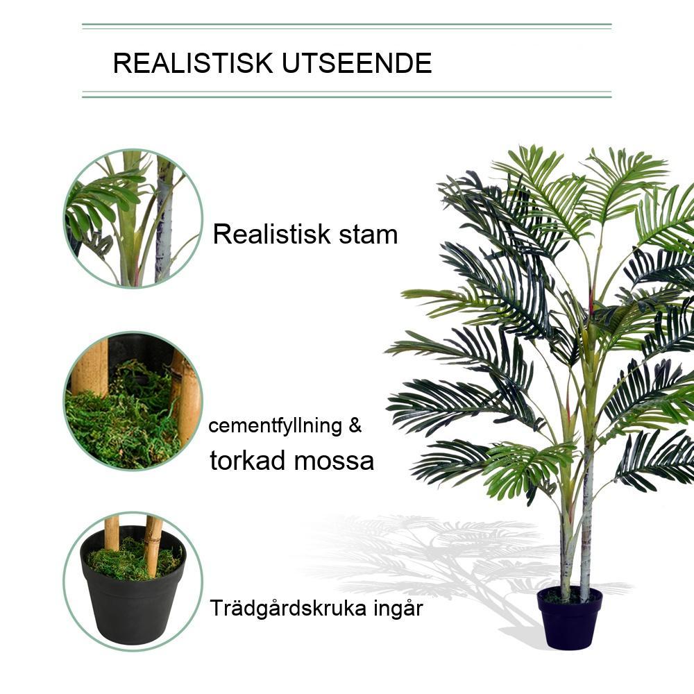 Realistisk 150 cm konstgjord palm med kruka – Utomhusdekor inomhus