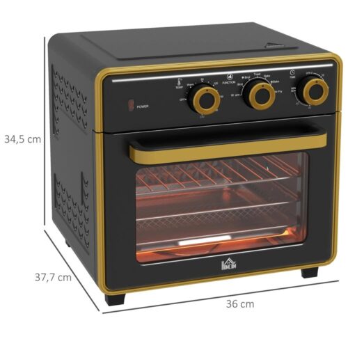 20L miniugn med 5 funktioner – svart elektrisk bakning och grillning (1400W)