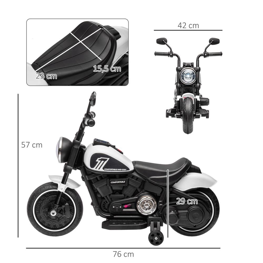 Elmotorcykel för barn med strålkastare, träningshjul, 1,5-3 år